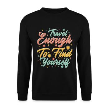 Motivateur de voyage Self-Care Inspirational - Sweat-shirt Unisexe - noir - Devant - Alina (178cm) & Michal (187cm)