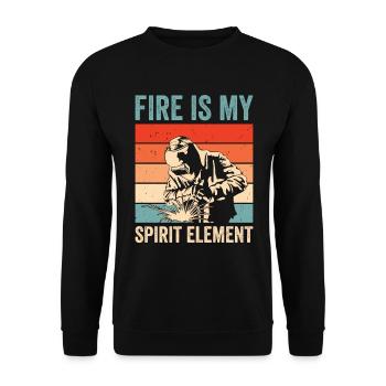Welding Fire Spirit Element Metalworker Blacksmith - Unisex Sweatshirt - black - Front - Alina (178cm) & Michal (187cm)