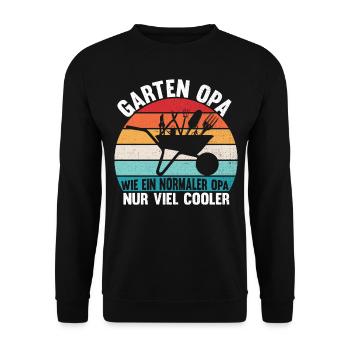 Garten Opa Wie Ein Normaler Opa Nur Viel Cooler - Unisex Pullover - Schwarz - Vorne - Alina (178cm) & Michal (187cm)
