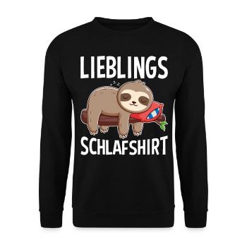 Lieblings Schlafshirt - Unisex Pullover - Schwarz - Vorne - Alina (178cm) & Michal (187cm)