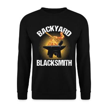 Forgeron d’arrière-cour Anvil Blacksmith - Sweat-shirt Unisexe - noir - Devant - Alina (178cm) & Michal (187cm)