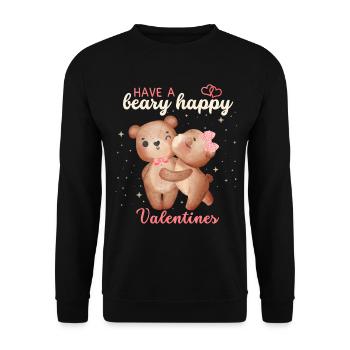 Valentine's Day Bears, Teddy Bears, Love Love, Saying - Unisex Sweatshirt - black - Front - Alina (178cm) & Michal (187cm)