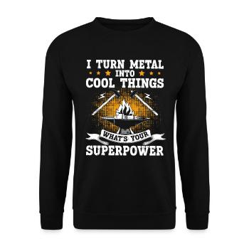 I Turn Metal Into Cool Things Anvil Smith - Unisex Sweatshirt - black - Front - Alina (178cm) & Michal (187cm)