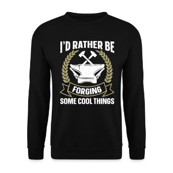 Je préfère forger Anvil Blacksmith - Sweat-shirt Unisexe - noir - Devant - Alina (178cm) & Michal (187cm)
