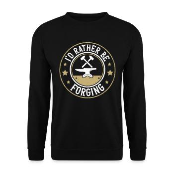 I'd Rather Be Forging Anvil Blacksmith - Unisex Sweatshirt - black - Front - Alina (178cm) & Michal (187cm)