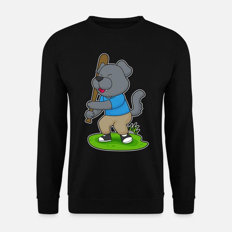 Dog Baseball Baseball Bat - Unisex Sweatshirt - black
