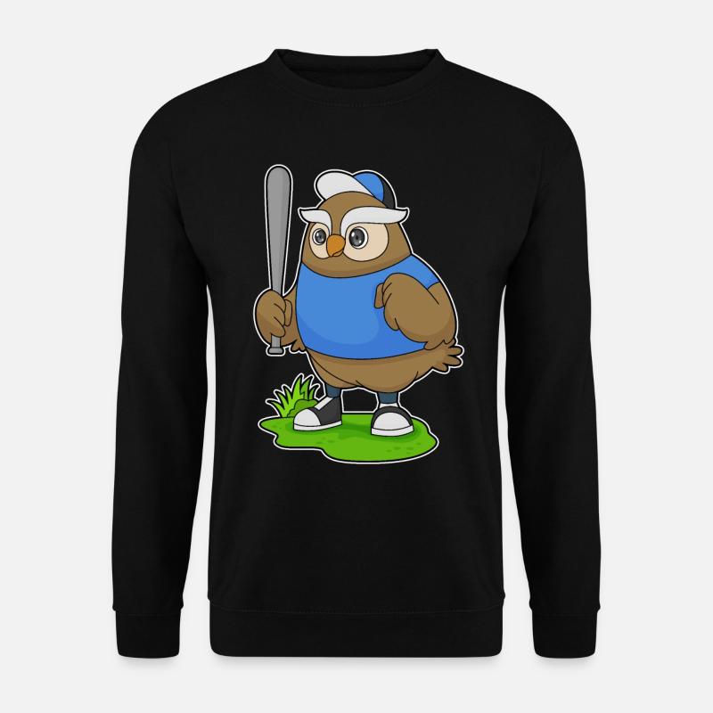 Eule Baseball Baseballschläger - Unisex Pullover - Schwarz