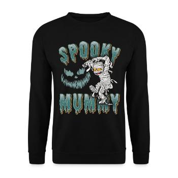 Momie Bande Dessinée, Drôle De Dicton, Motif D’halloween - Sweat-shirt Unisexe - noir - Devant - Alina (178cm) & Michal (187cm)