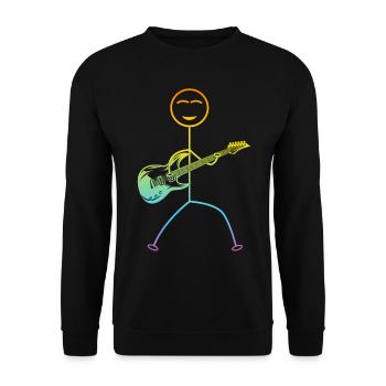 Guitare basse Stick Figure - Drôle de guitariste - Sweat-shirt Unisexe - noir - Devant - Alina (178cm) & Michal (187cm)