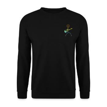 Bass Guitar Player Stick Figure - Bass Guitarist - Unisex Pullover - Schwarz - Vorne - Alina (178cm) & Michal (187cm)