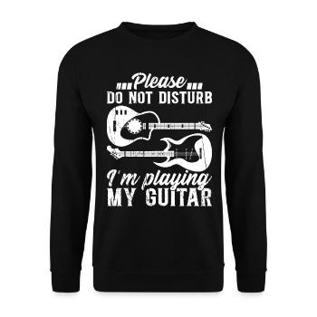 S’il vous plaît ne dérangez pas Je joue de ma guitare Je Guit - Sweat-shirt Unisexe - noir - Devant - Alina (178cm) & Michal (187cm)