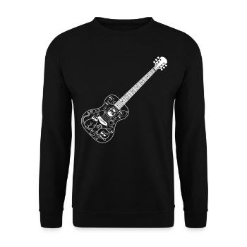 Guitar With Cats Guitar Player Cat Lover Guitarist - Unisex Sweatshirt - black - Front - Alina (178cm) & Michal (187cm)
