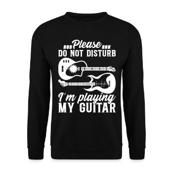 S’il vous plaît ne dérangez pas Je joue de ma guitare Je Guit - Sweat-shirt Unisexe - noir - Devant - Alina (178cm) & Michal (187cm)