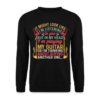 Bass Guitarist - But In My Head I'm Playing My Gui - Unisex Pullover - Schwarz - Vorne - Alina (178cm) & Michal (187cm)