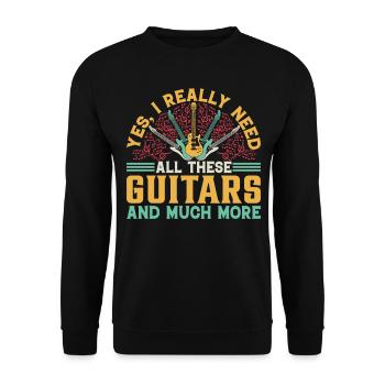 Yes I Really Need All These Guitars And Much More - Unisex Pullover - Schwarz - Vorne - Alina (178cm) & Michal (187cm)