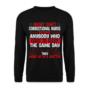 Infirmière correctionnelle de nuit - Sweat-shirt Unisexe - noir - Devant - Alina (178cm) & Michal (187cm)