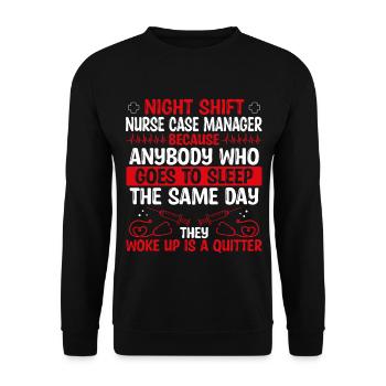 Night Shift Nurse Case Manager Nursing - Unisex Sweatshirt - black - Front - Alina (178cm) & Michal (187cm)