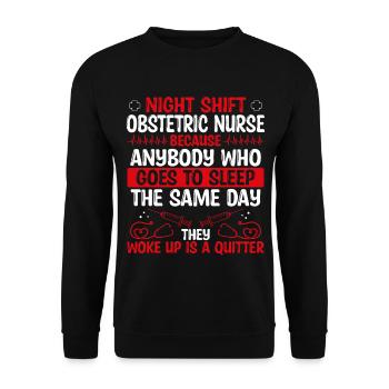 Night Shift Dialysis Nurse Nursing - Unisex Sweatshirt - black - Front - Alina (178cm) & Michal (187cm)