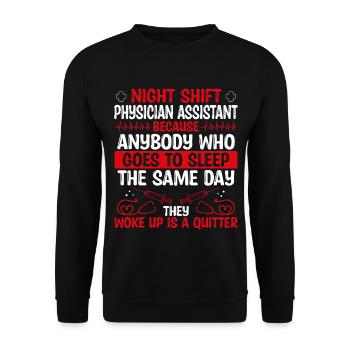 Night Shift Physician Assistant PA - Unisex Sweatshirt - black - Front - Alina (178cm) & Michal (187cm)