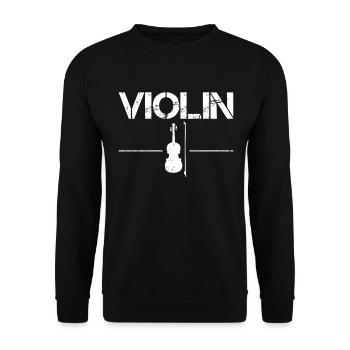 Geige - Unisex Pullover - Schwarz - Vorne - Alina (178cm) & Michal (187cm)