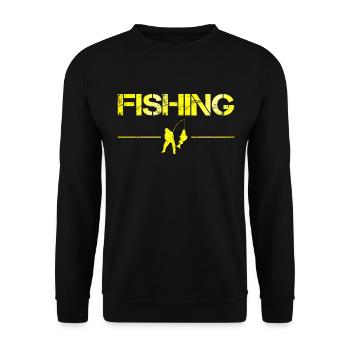 Angling - Unisex Sweatshirt - black - Front - Alina (178cm) & Michal (187cm)