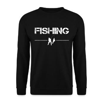 Angling - Unisex Sweatshirt - black - Front - Alina (178cm) & Michal (187cm)
