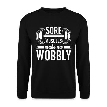 Sore Muscles Wobbly Fitness Enthusiasts Workout - Unisex Sweatshirt - black - Front - Alina (178cm) & Michal (187cm)