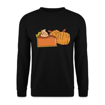 Pumpkin Spice Pie Foodie Whipped Cream Dessert - Unisex Sweatshirt - black - Front - Alina (178cm) & Michal (187cm)