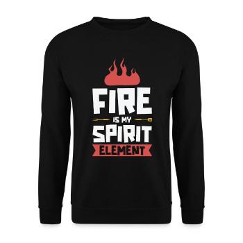 Cooking Grilling Fire Spirit Element Cook and - Unisex Sweatshirt - black - Front - Alina (178cm) & Michal (187cm)