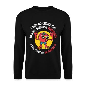 Tomato Gardening Lover Lustiger Gärtner - Unisex Pullover - Schwarz - Vorne - Alina (178cm) & Michal (187cm)