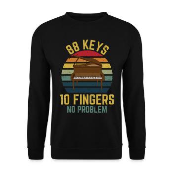 88 KEYS 10 FINGERS NO PROBLEM - Unisex Pullover - Schwarz - Vorne - Alina (178cm) & Michal (187cm)