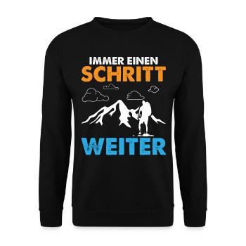 Immer einen Schritt weiter - Unisex Pullover - Schwarz - Vorne - Alina (178cm) & Michal (187cm)