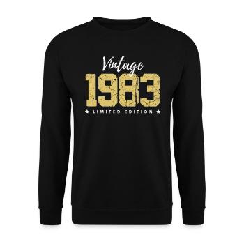 40 ans né en 1983 rétro 40e anniversaire - Sweat-shirt Unisexe - noir - Devant - Alina (178cm) & Michal (187cm)