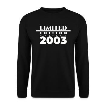 Né 2003 20e anniversaire cadeau homme / femme - Sweat-shirt Unisexe - noir - Devant - Alina (178cm) & Michal (187cm)