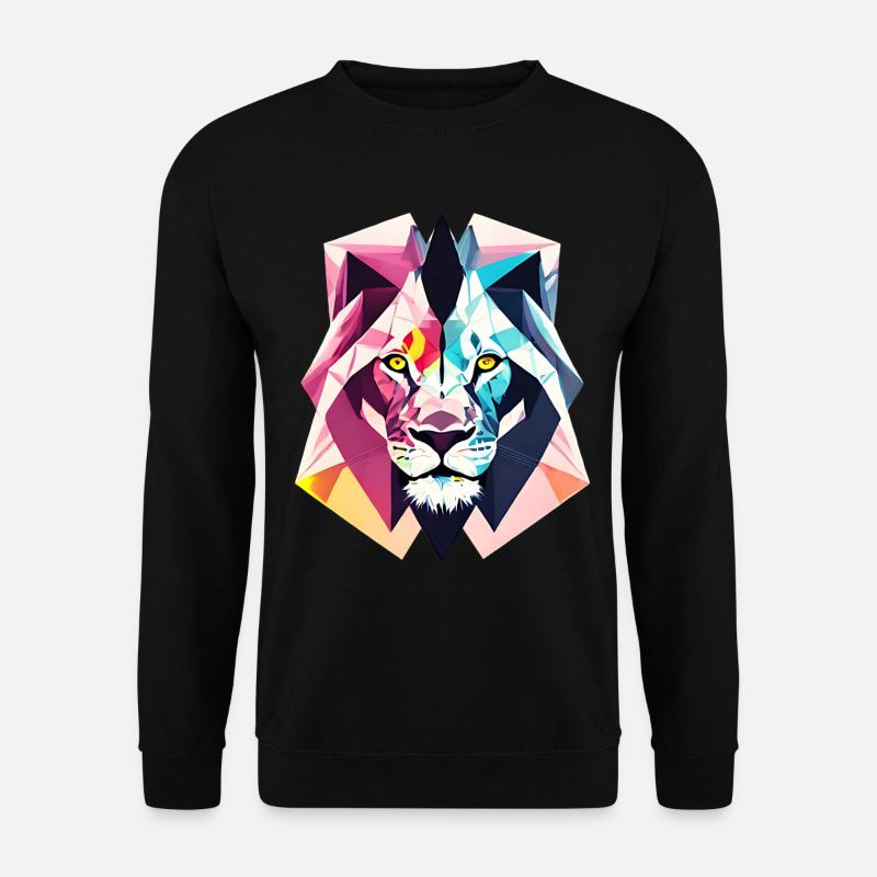 Polygon Lion - Unisex Sweatshirt - black
