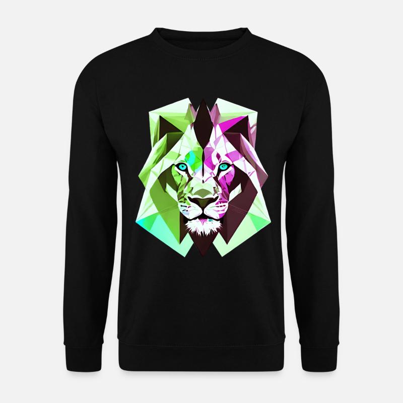 Polygon Löwe - Unisex Pullover - Schwarz
