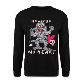Comic mummy, Halloween mummy, funny saying - Unisex Sweatshirt - black - Front - Alina (178cm) & Michal (187cm)