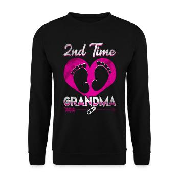 Oma Grossmutter Stolz - Unisex Pullover - Schwarz - Vorne - Alina (178cm) & Michal (187cm)