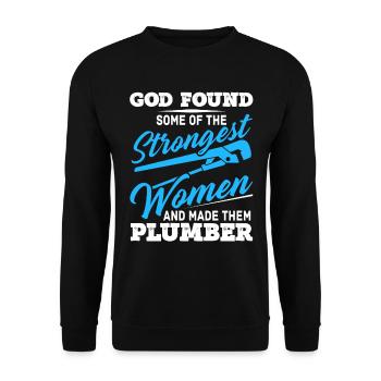 Klempnerinnen Pipefitter Pipes Pipefitting - Unisex Pullover - Schwarz - Vorne - Alina (178cm) & Michal (187cm)