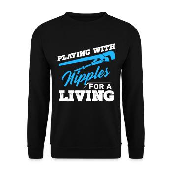 Pipe installation Pipe installer pipes - Unisex Sweatshirt - black - Front - Alina (178cm) & Michal (187cm)