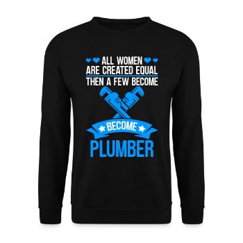 Pipe installation Pipe installer pipes - Unisex Sweatshirt - black - Front - Alina (178cm) & Michal (187cm)