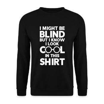 Braille-Schrift Blinde Blindheit Bewusstsein - Unisex Pullover - Schwarz - Vorne - Alina (178cm) & Michal (187cm)