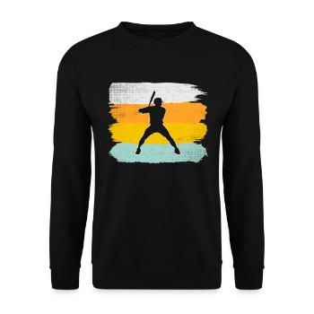 Baseball Retro - Unisex Pullover - Schwarz - Vorne - Alina (178cm) & Michal (187cm)