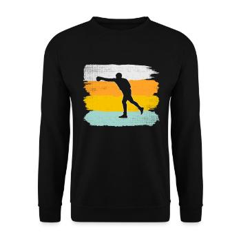 Boxen Retro - Unisex Pullover - Schwarz - Vorne - Alina (178cm) & Michal (187cm)