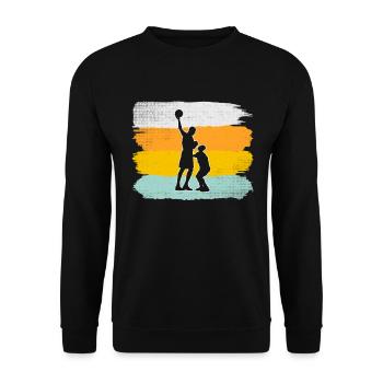 Basketball Retro - Unisex Pullover - Schwarz - Vorne - Alina (178cm) & Michal (187cm)