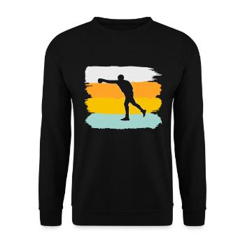 Boxen Retro - Unisex Pullover - Schwarz - Vorne - Alina (178cm) & Michal (187cm)
