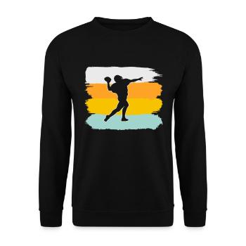 American football retro - Unisex Sweatshirt - black - Front - Alina (178cm) & Michal (187cm)