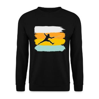 Fechten Retro - Unisex Pullover - Schwarz - Vorne - Alina (178cm) & Michal (187cm)