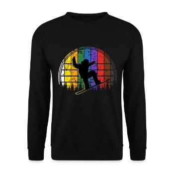 Snowboarding - Unisex Sweatshirt - black - Front - Alina (178cm) & Michal (187cm)