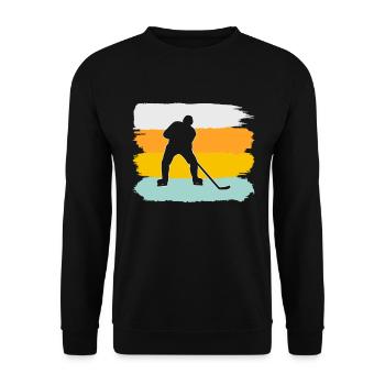 Eishockey Retro - Unisex Pullover - Schwarz - Vorne - Alina (178cm) & Michal (187cm)